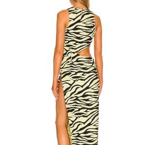 Black and yellow cutout dress